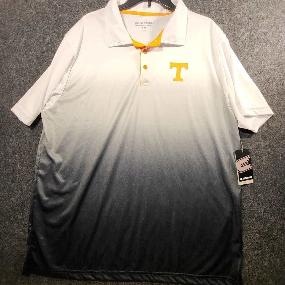 Tennessee Volunteers NCAA Ombre Polo Shirt Mens XXL White Colosseum - Picture 2 of 9